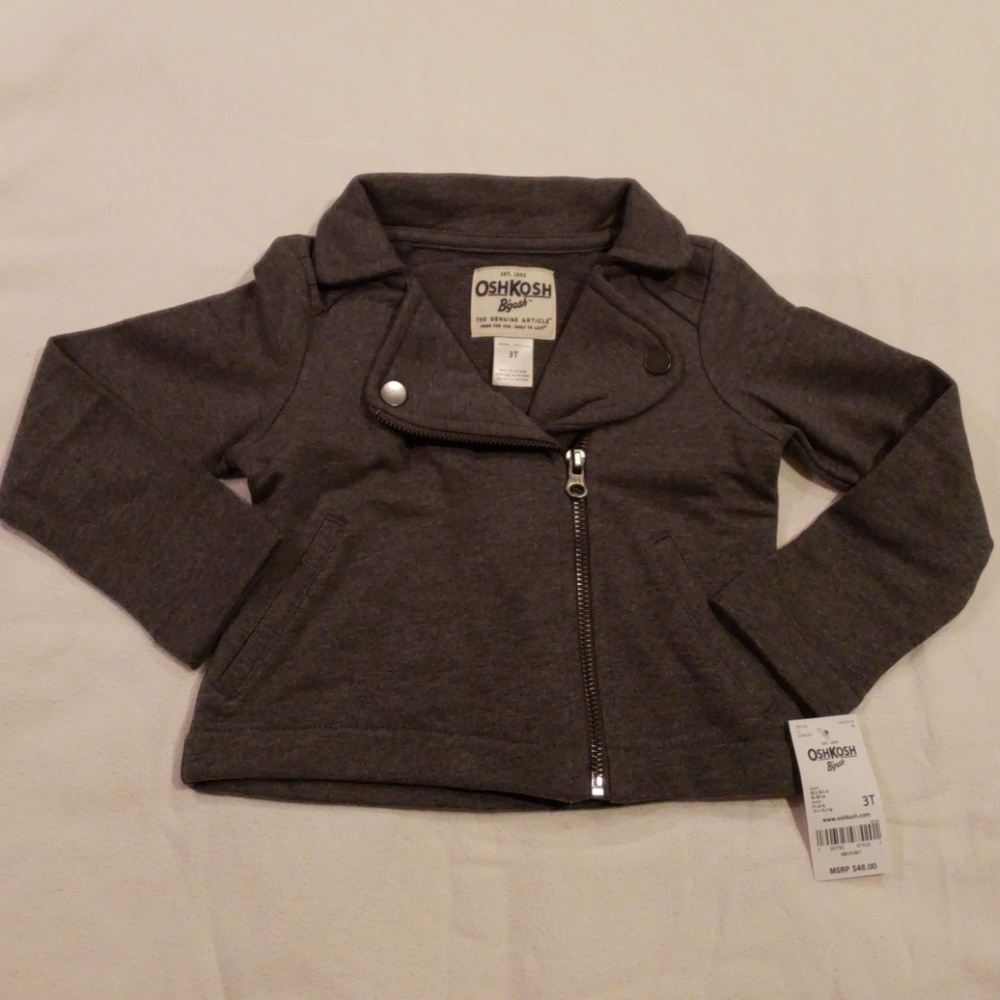 *NWT* 3T Grey OshKosh Moto Jacket